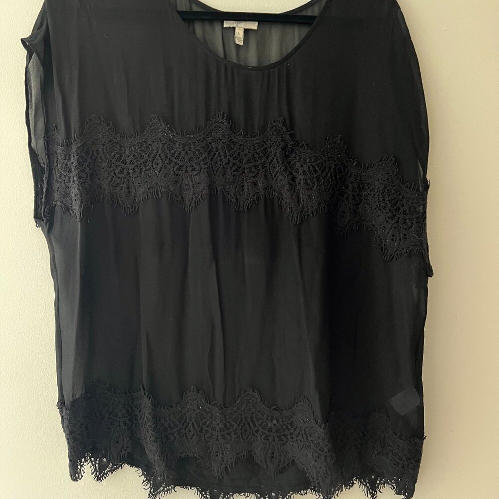 Vintage Sheer Lace Joie Top Size L